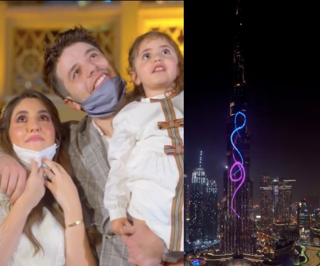 Dubai couple takes gender reveal to a new height by displaying it on Burj Khalifa Watch